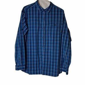 Columbia Blue Plaid Button Down Shirt‎ XXL